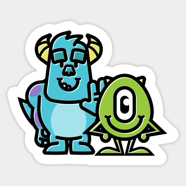 Mike & Sully Sticker by owen_xlvii